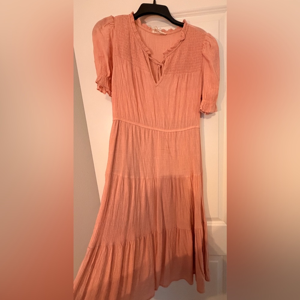 Sweet Wanderer Coral Midi Dress